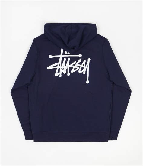 basic stussy hoodie navy blue|stussy basic hoodie navy.